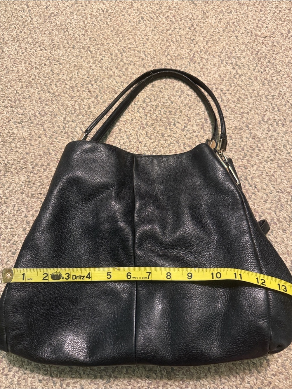 Coach Black Pebbled Leather Shoulder Bag - Picture 11 of 12